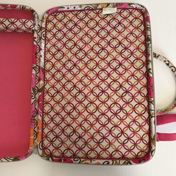 Vera Bradley Hard Shell Laptop Computer Case Bag Folkloric (Retired) with Strap - Picture 6 of 16